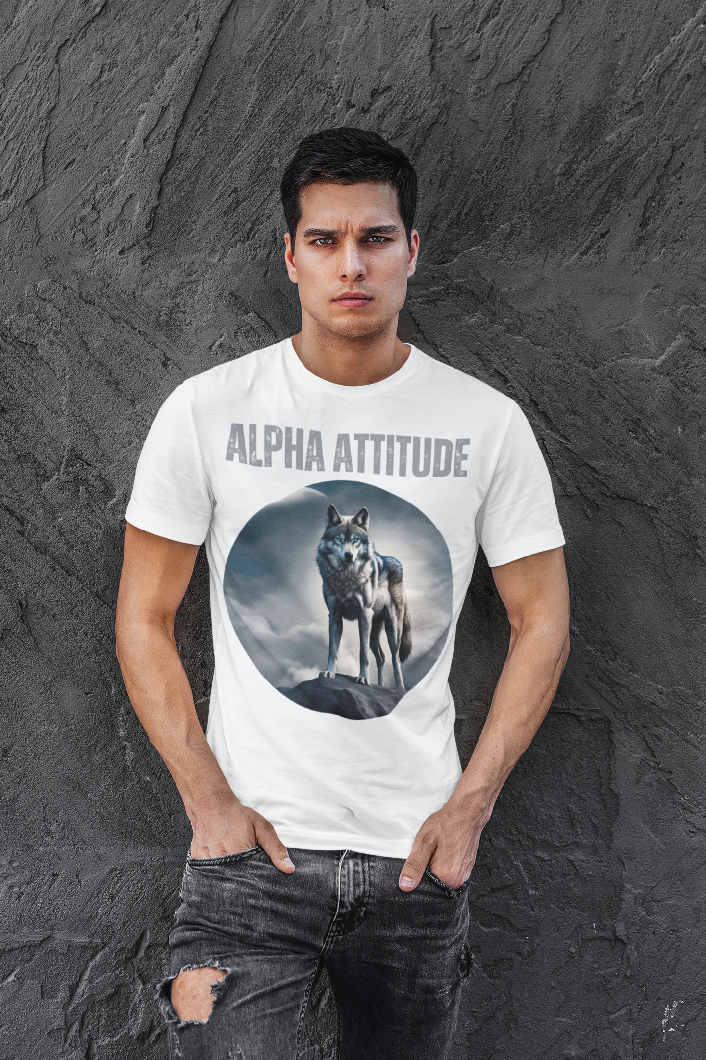 ALPHA ATTITUDE Men's Designer Tee - Moonlit Mountain Apparel