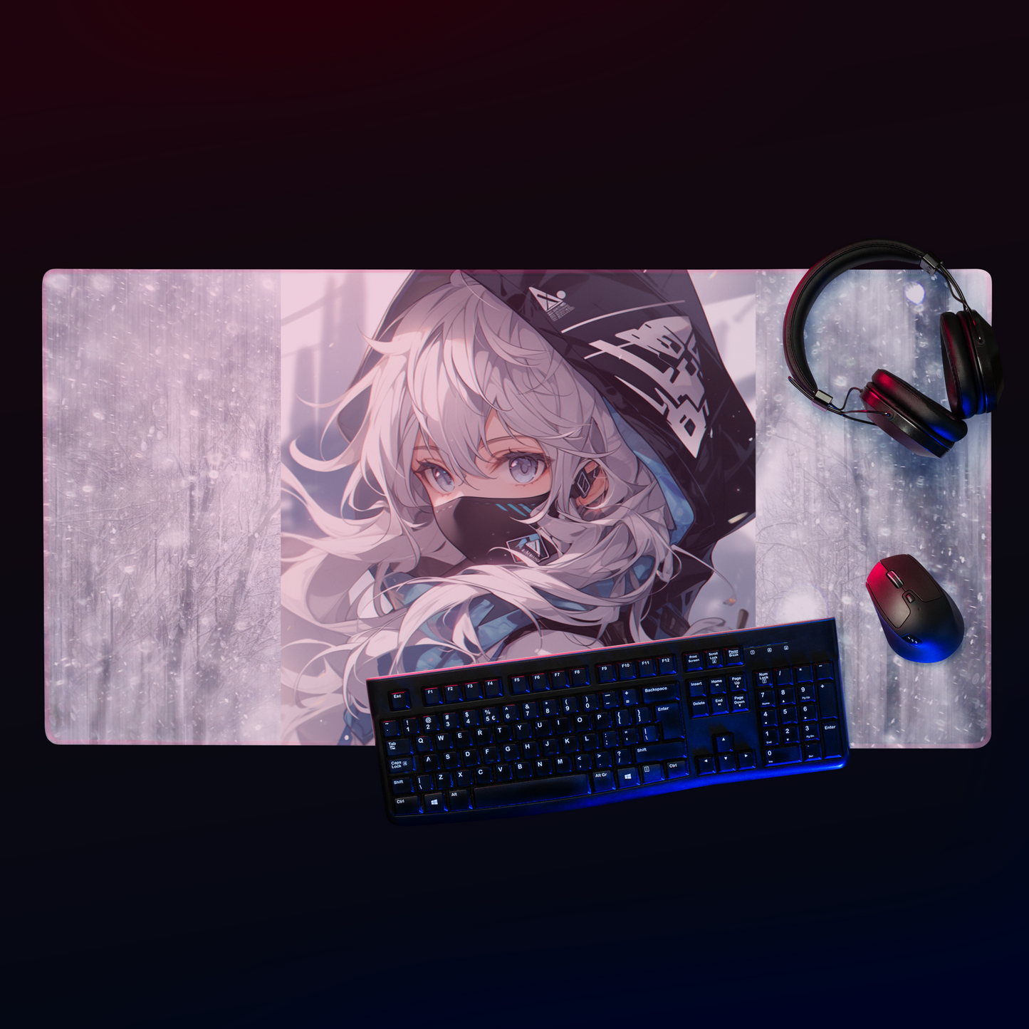 Large Gaming Mouse Pad | 38x18 inches | Anime Female Ninja Artwork - Essential for Gamers