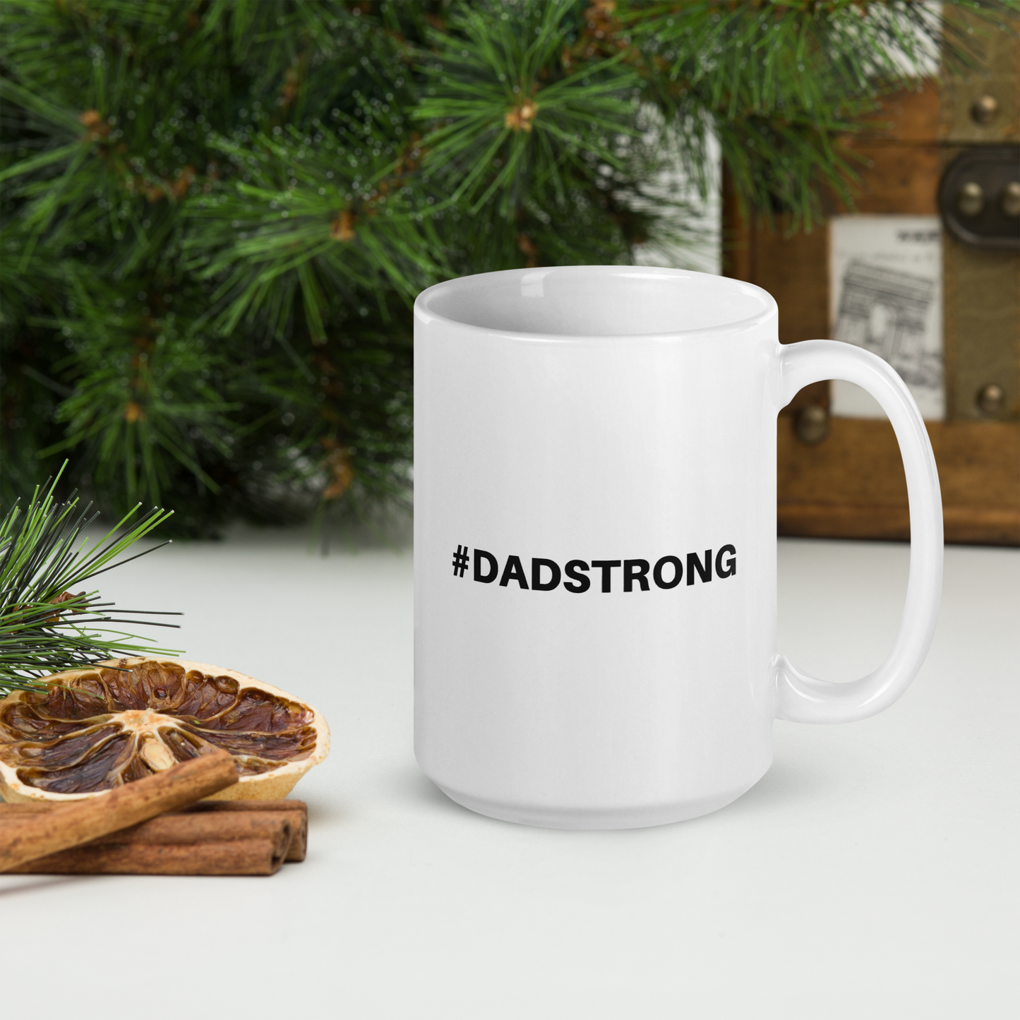 #DADSTRONG 15oz Coffee Mug - Inspirational Ceramic Mug for Dads