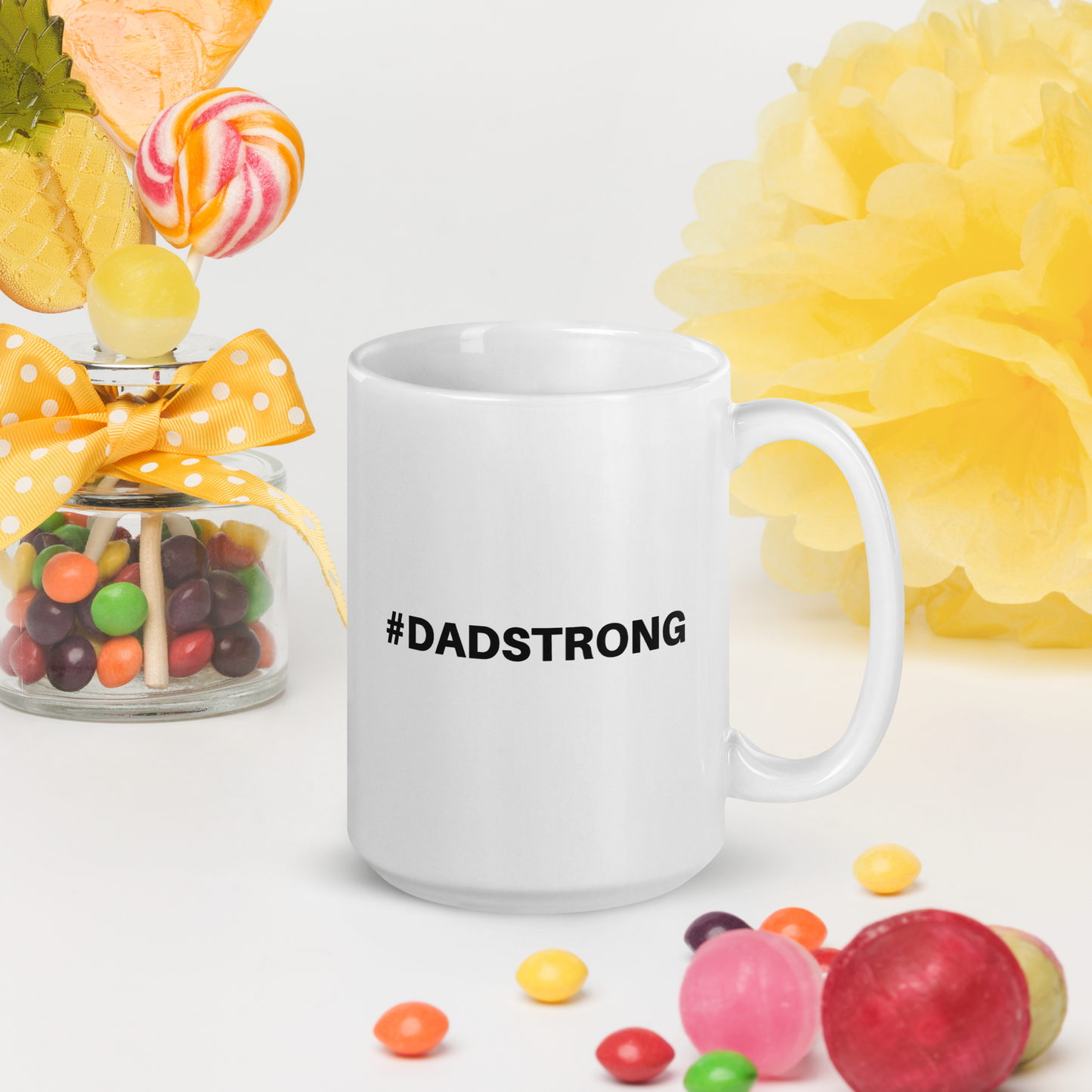 #DADSTRONG 15oz Coffee Mug - Inspirational Ceramic Mug for Dads