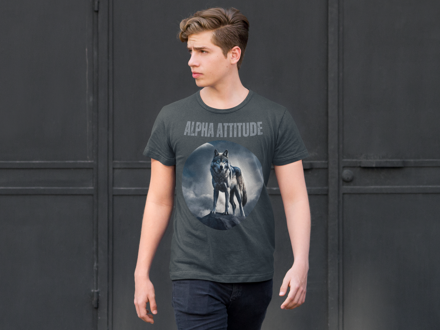 ALPHA ATTITUDE Men's Designer Tee - Moonlit Mountain Apparel