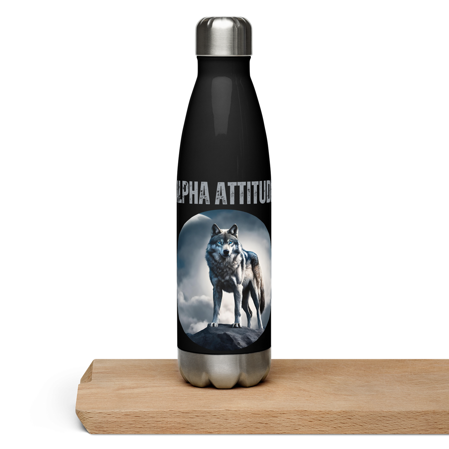 17oz 'ALPHA ATTITUDE' Stainless Steel Water Bottle | Men's Hydration Gear