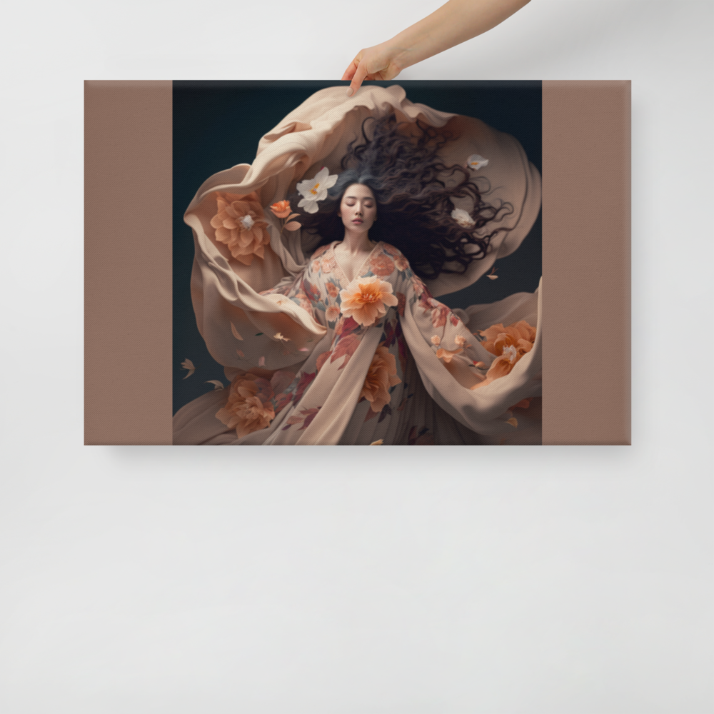 Elegant Geisha 36x24 Canvas Print - Exclusive Original Design, Vibrant Japanese Wall Art