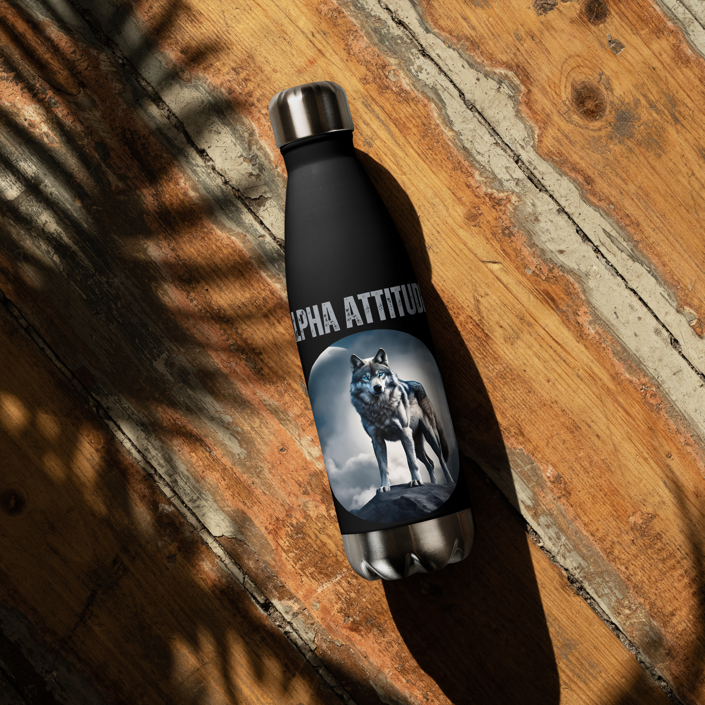 17oz 'ALPHA ATTITUDE' Stainless Steel Water Bottle | Men's Hydration Gear