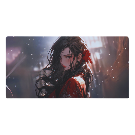 36" × 18" Anime Geisha Gaming Mouse Pad - A Fusion of Gaming Mastery and Anime Beauty