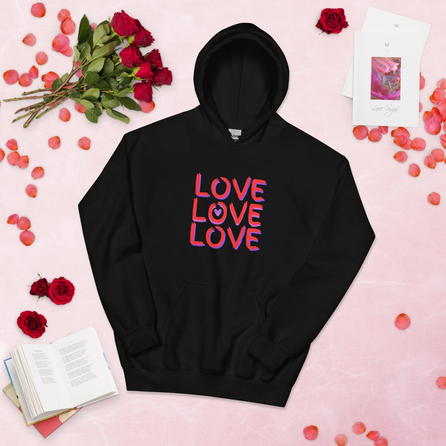 Feel the Love and Stay Cozy: Women's LOVE LOVE LOVE Premium Hoodie