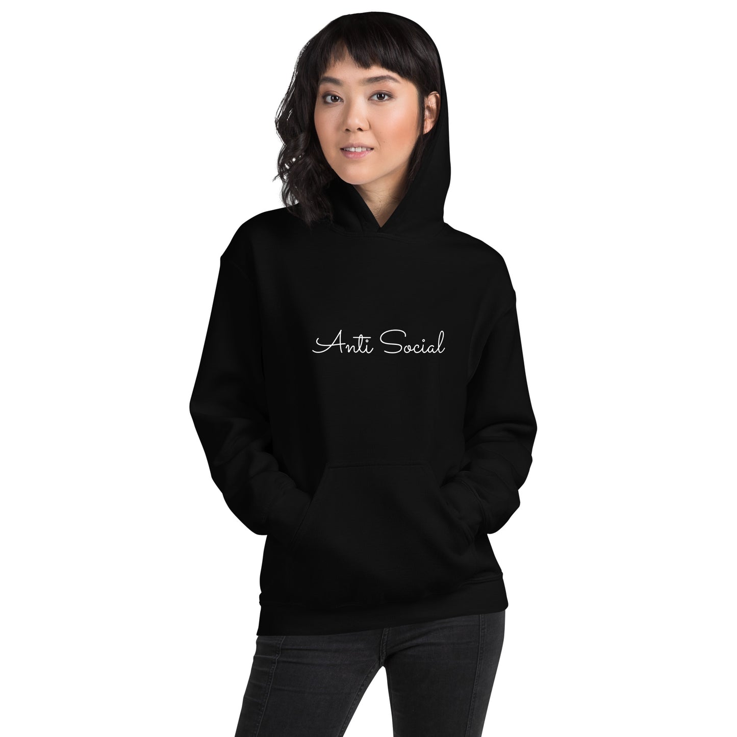 Minimalistic 'Anti Social' Women's Hoodie for Fashionistas | Show Off Your Personality!