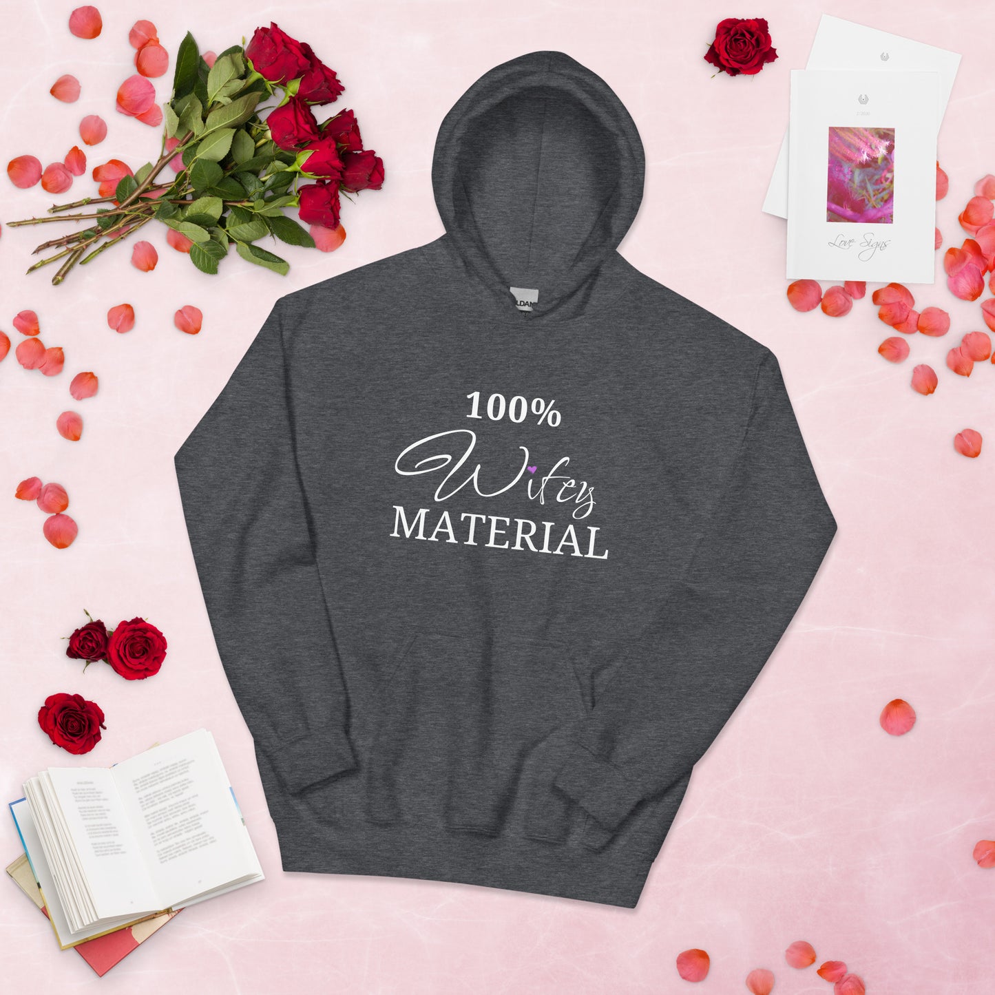 100% Wifey MATERIAL - Stay Cozy and Stylish with Our Women's Premium Hoodie