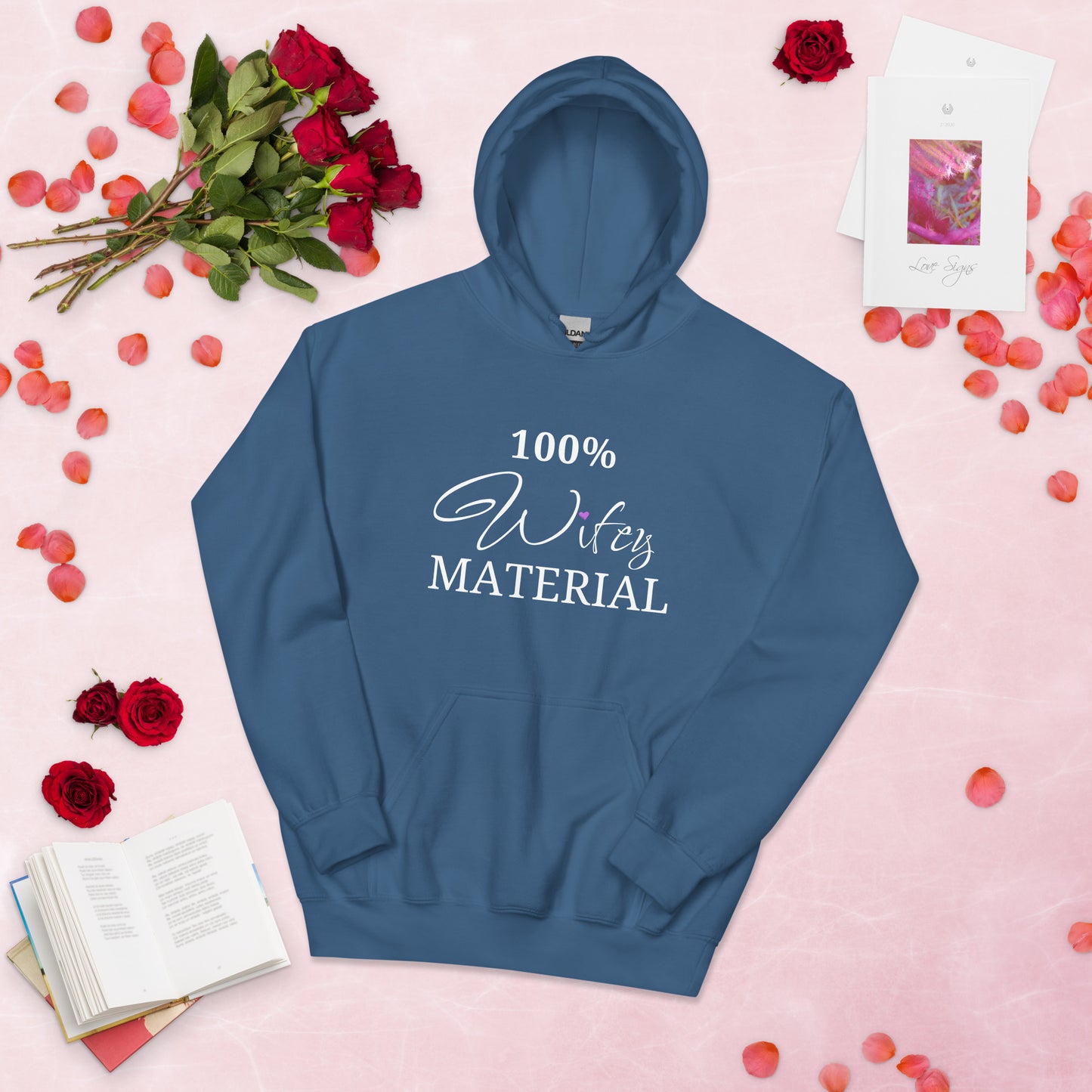 100% Wifey MATERIAL - Stay Cozy and Stylish with Our Women's Premium Hoodie