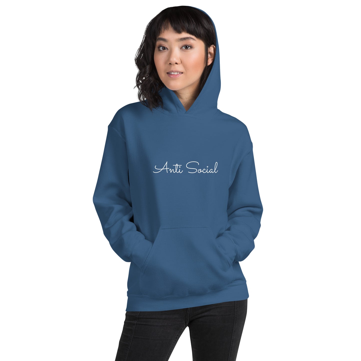 Minimalistic 'Anti Social' Women's Hoodie for Fashionistas | Show Off Your Personality!