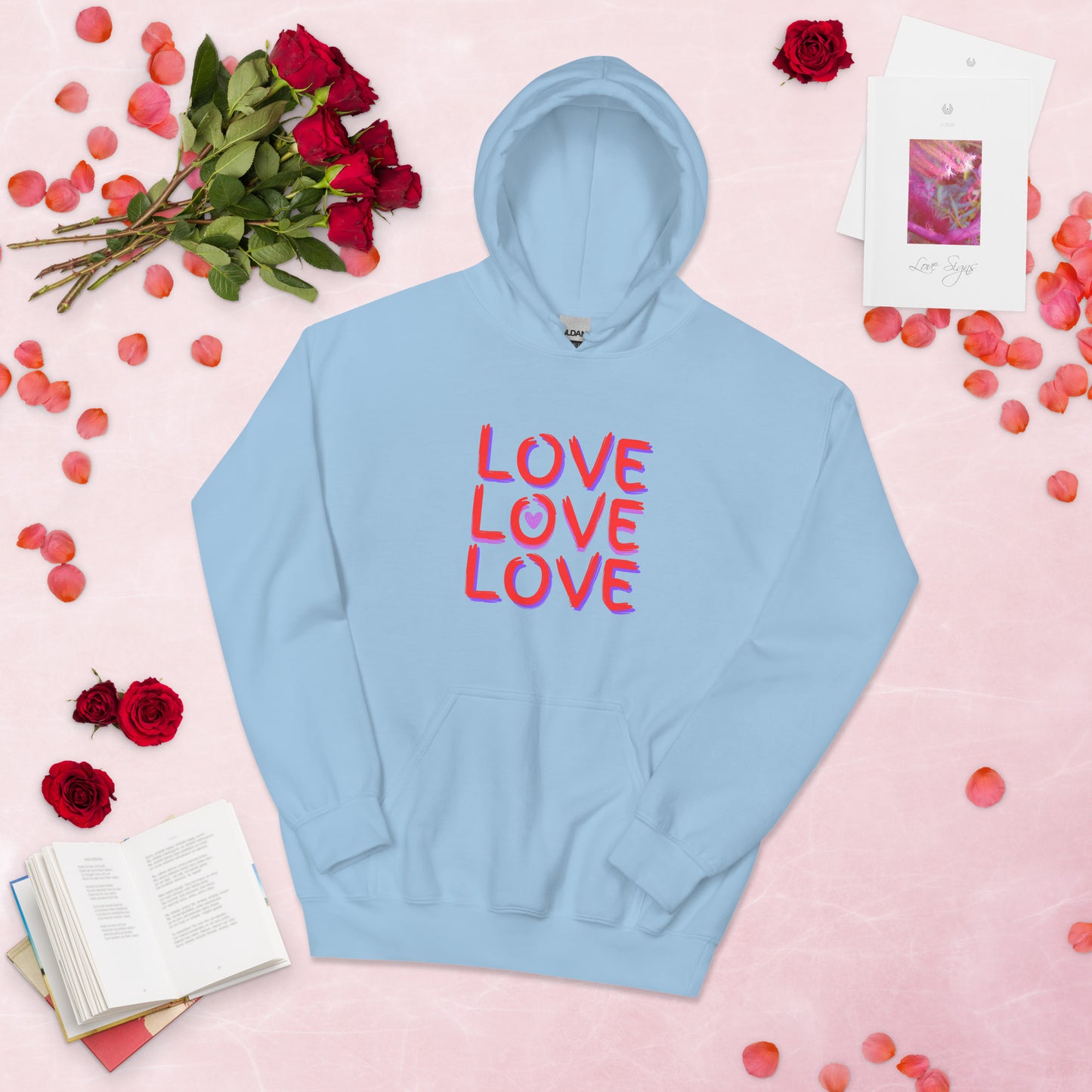 Feel the Love and Stay Cozy: Women's LOVE LOVE LOVE Premium Hoodie