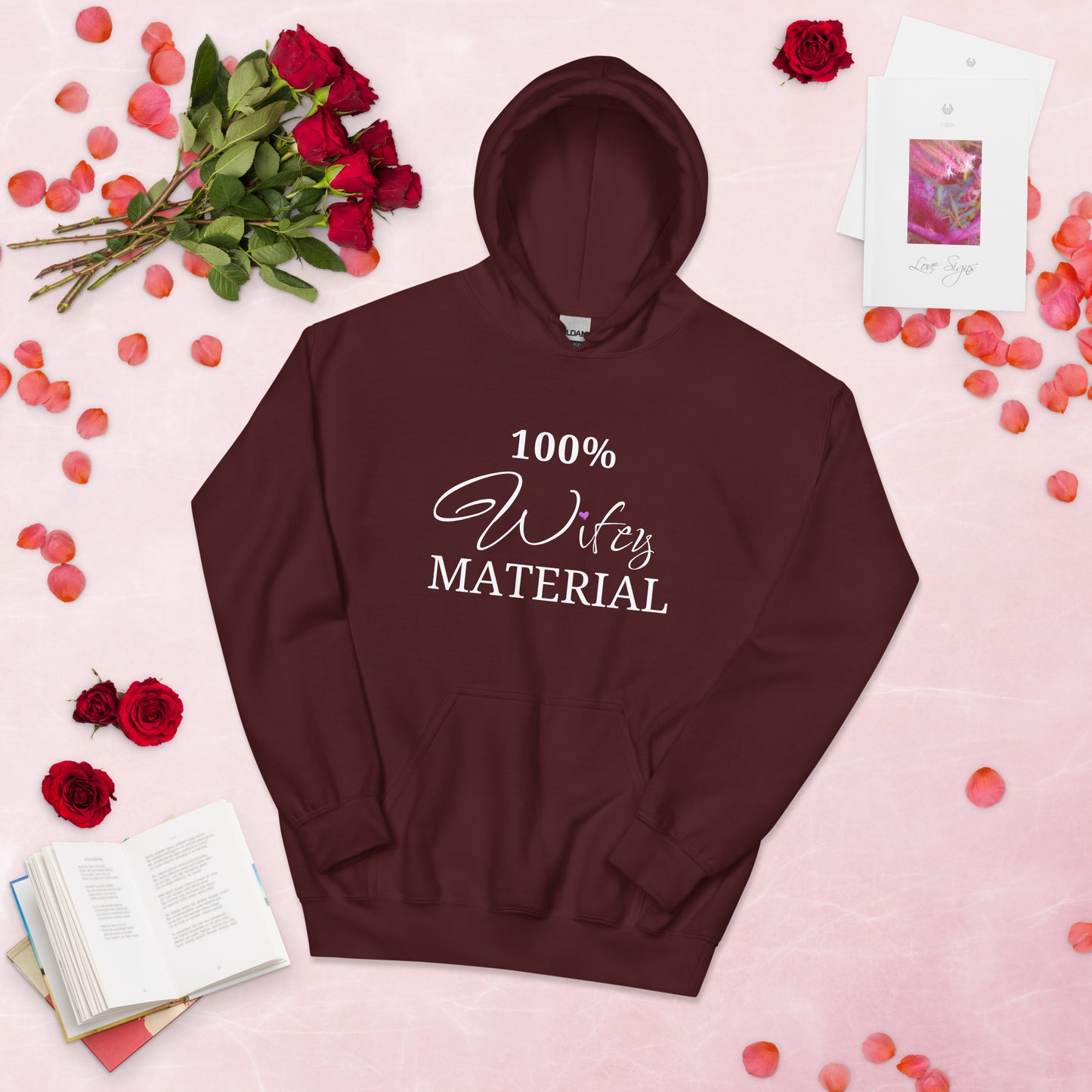 100% Wifey MATERIAL - Stay Cozy and Stylish with Our Women's Premium Hoodie