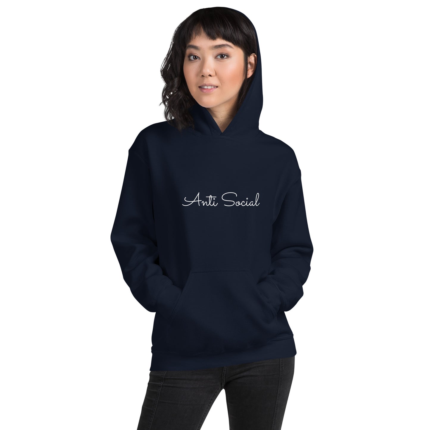 Minimalistic 'Anti Social' Women's Hoodie for Fashionistas | Show Off Your Personality!