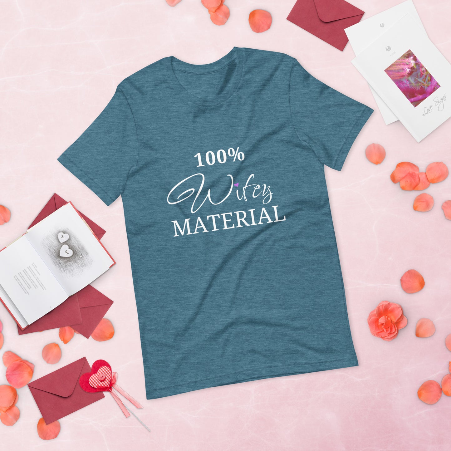 100% Wifey MATERIAL: Embrace Your Role with Style in Our Women's Premium Tee Shirt