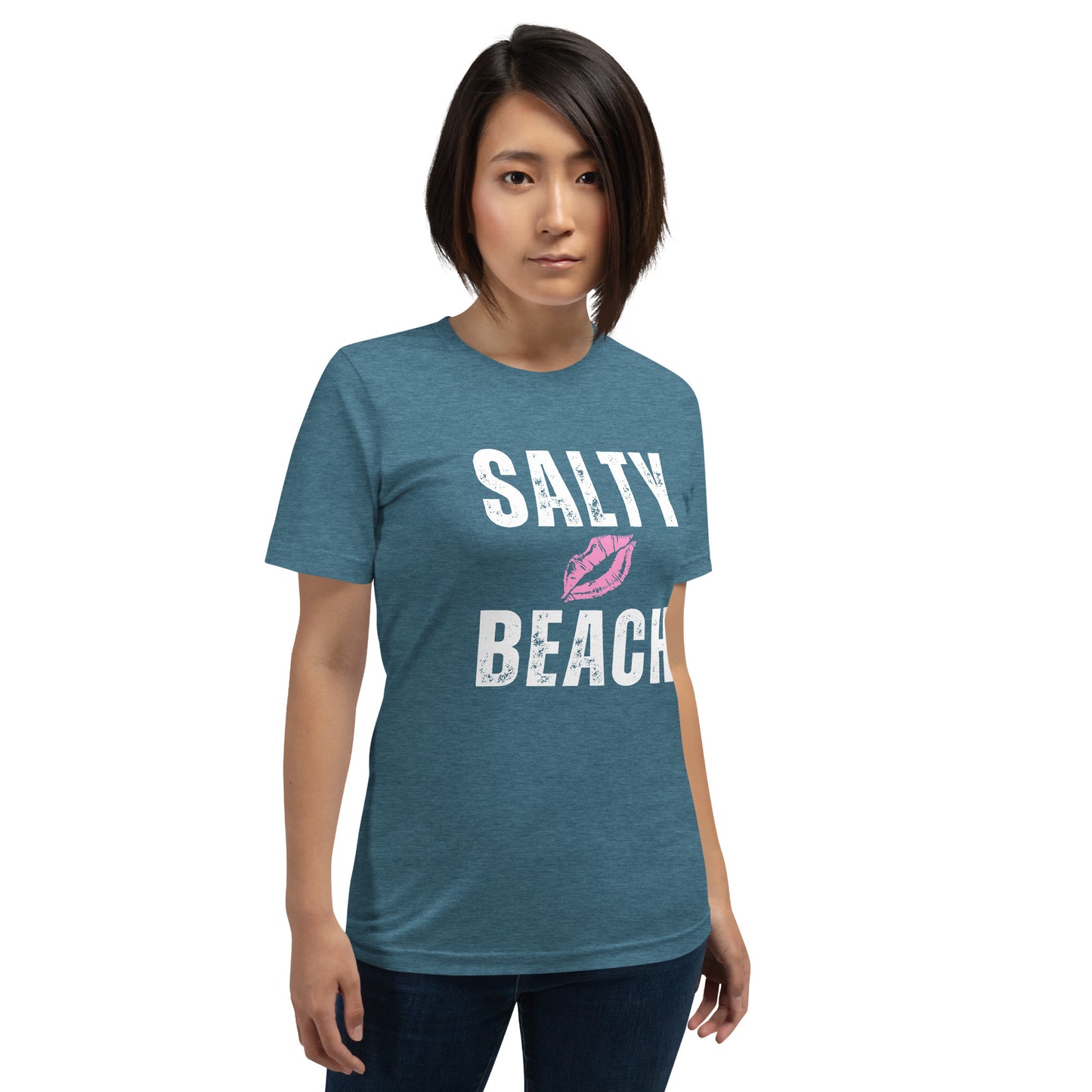 Salty 💋 Beach Women's Designer Tee Shirt - Sassy and Stylish Casual Wear for Beach Lovers