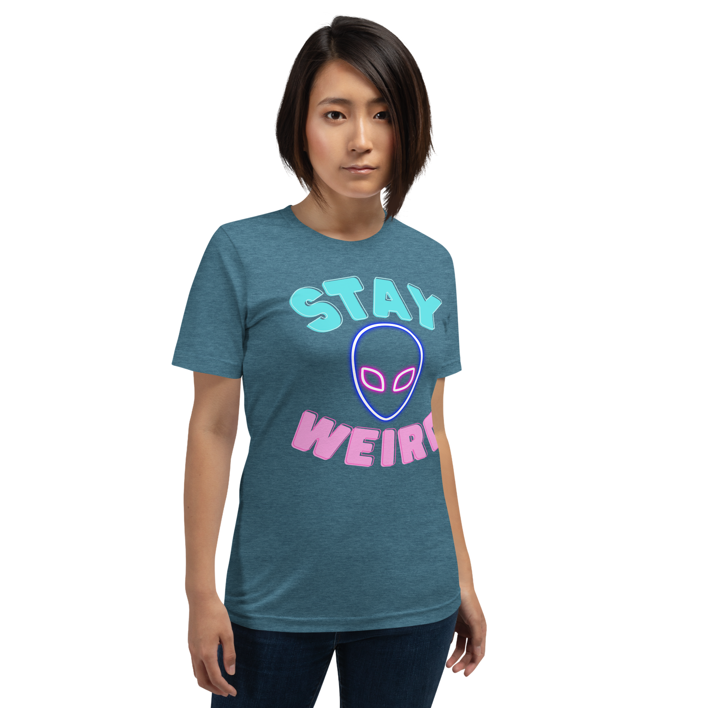 Women's Premium 'Stay Weird' Tee - Extraterrestrial Fashion Statement