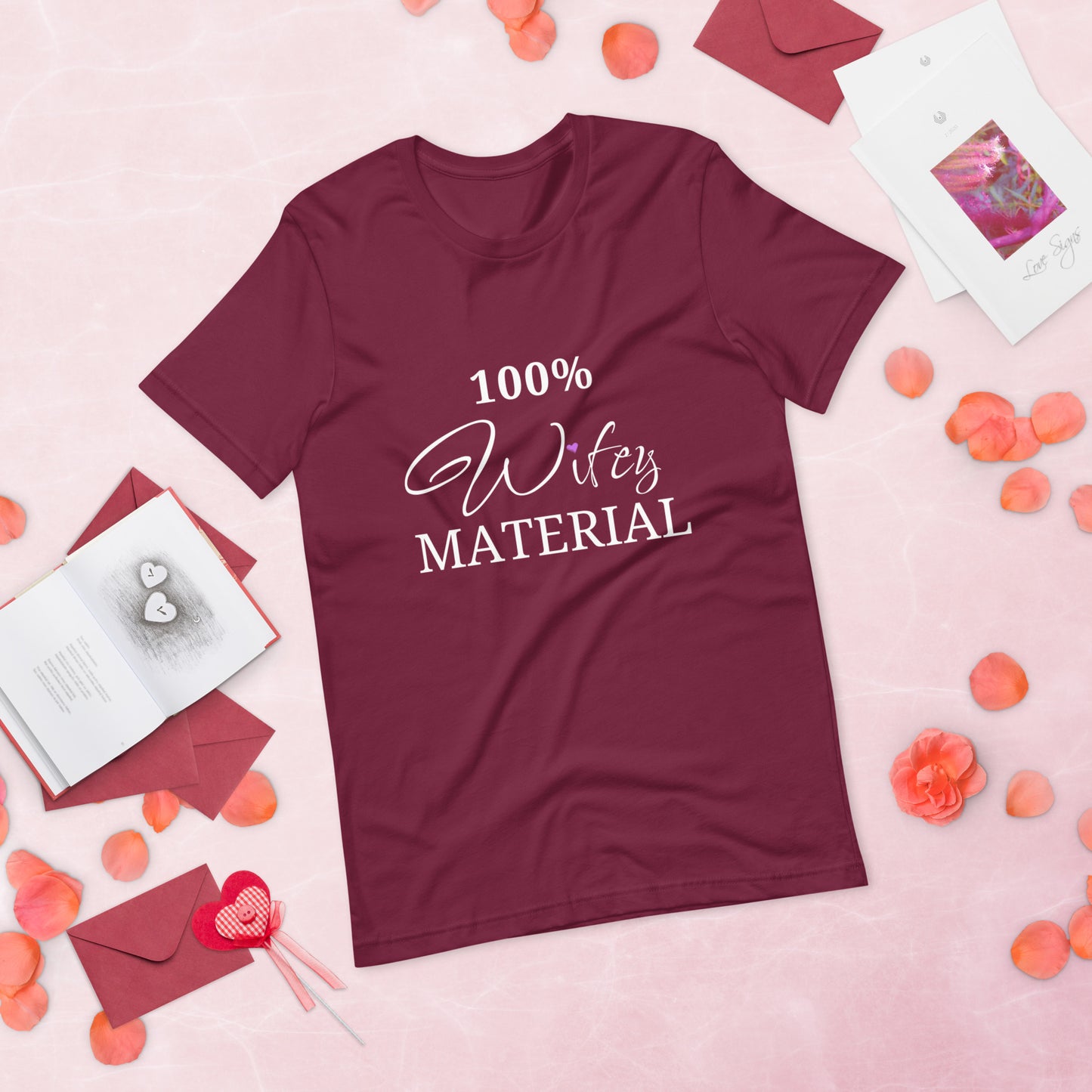 100% Wifey MATERIAL: Embrace Your Role with Style in Our Women's Premium Tee Shirt