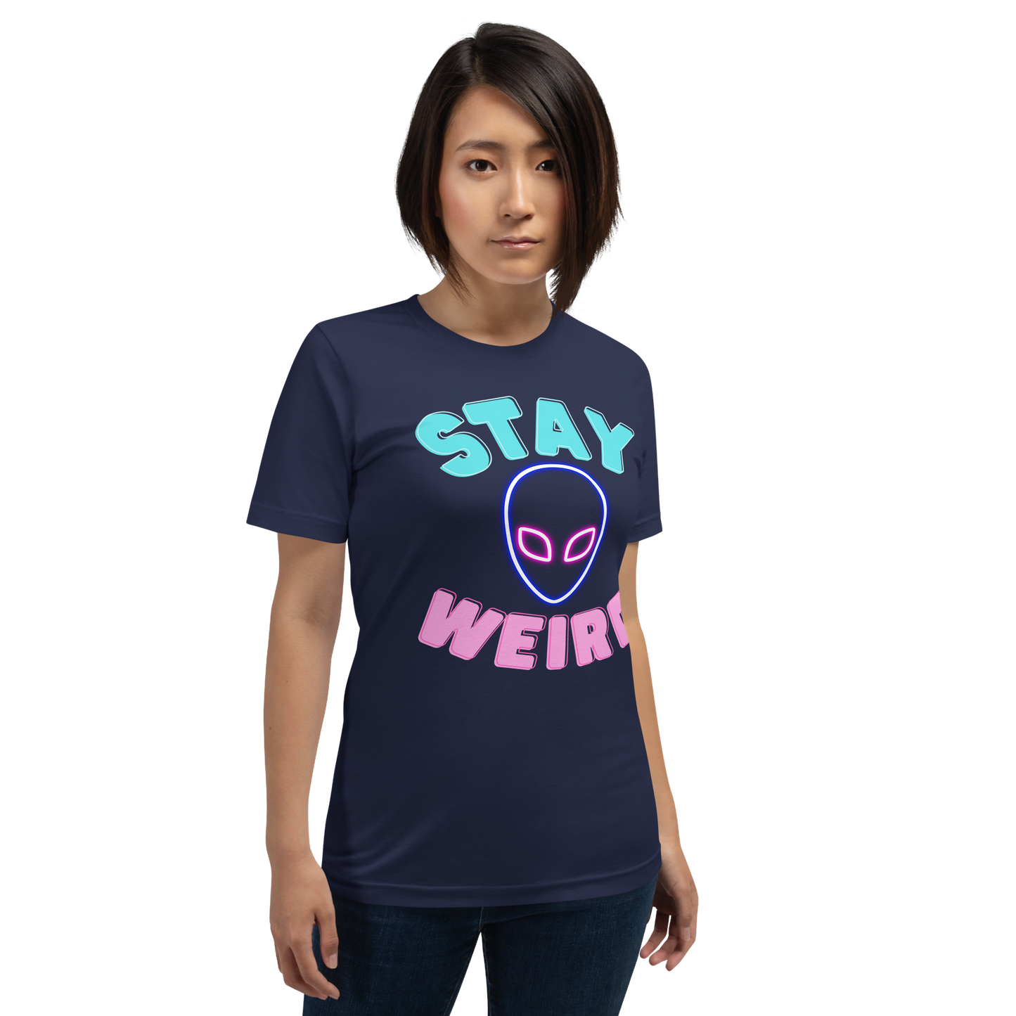 Women's Premium 'Stay Weird' Tee - Extraterrestrial Fashion Statement