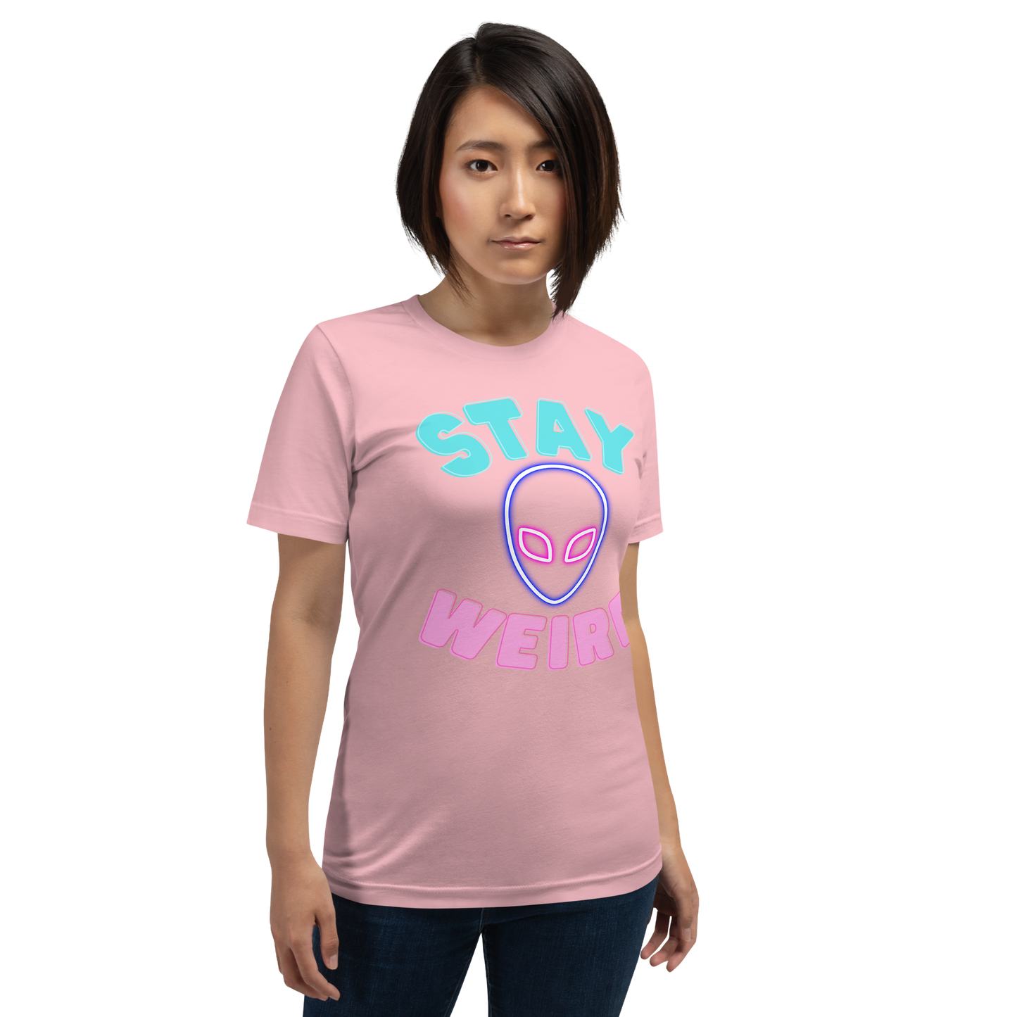 Women's Premium 'Stay Weird' Tee - Extraterrestrial Fashion Statement