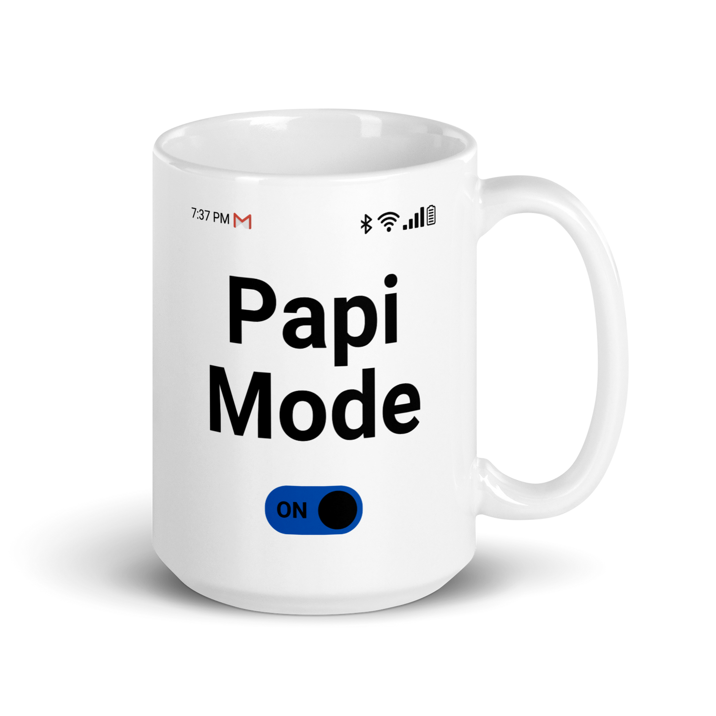 Papi Mode On - 15oz Ceramic Mug, Whimsical Mobile-Inspired Design, Perfect Gift for Dads