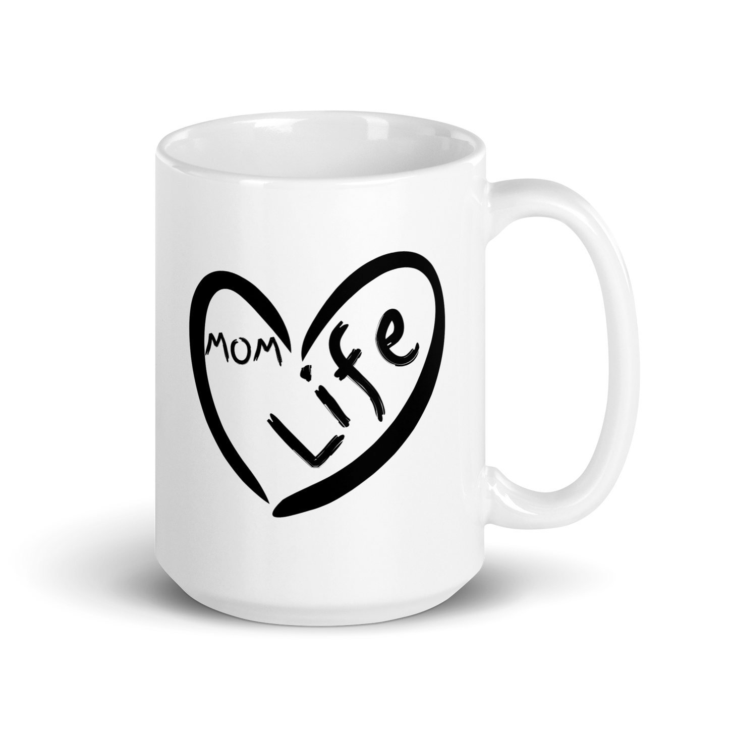 Mom Life Heart-Design 15oz Ceramic Coffee Mug: The Perfect Gift for Every Mother’s Morning Ritual